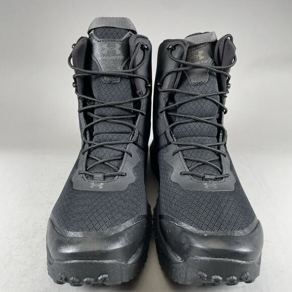 Under Armour Micro G Valsetz Mid Men 10.5 Triple Black Tactical Boots Waterproof - Picture 2 of 10